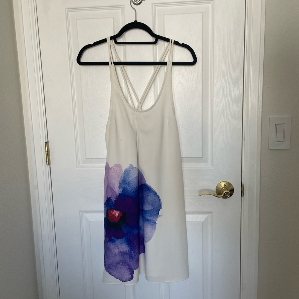 Flowy and strapy watercolor flower dress